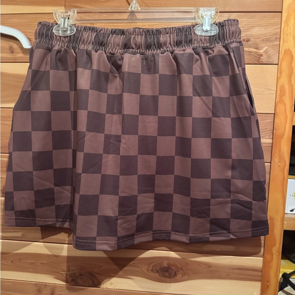 Jess Lea Brown Checker Skort - Picture 3 of 8